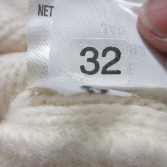 Liz Claiborne Womens Cable Knit Sweater M Ivory Angora Lambswool Coastal Vtg 348 - Picture 7 of 11